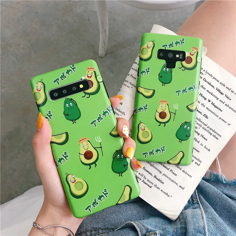 

For Case Samsung Note 10 Avocado Silicon Cover for Samsung S10 Plus S8 S9+ S10 5G Note 8 9 10 Plus Coque Fashion Phone Case Etui