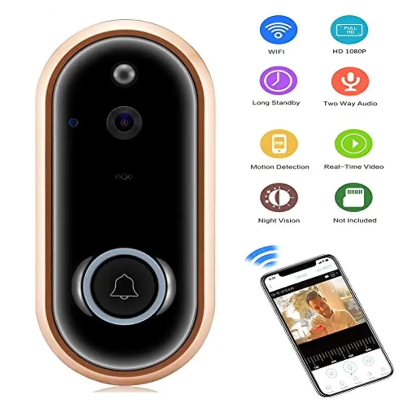 

2019 New Smart Video Wireless WiFi Door Bell IR Visual Camera Record Security System