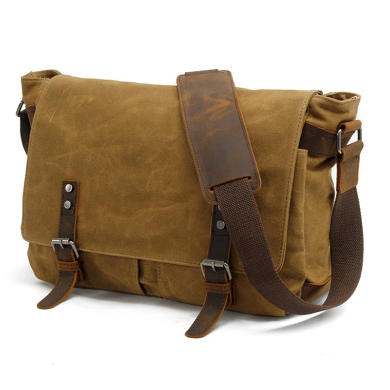 FULL-Canvas Vintage DSLR SLR Camera Bag Shoulder Strap Case Casual Shoulder Messenger Pack for Canon for Sony Waterproof Bag