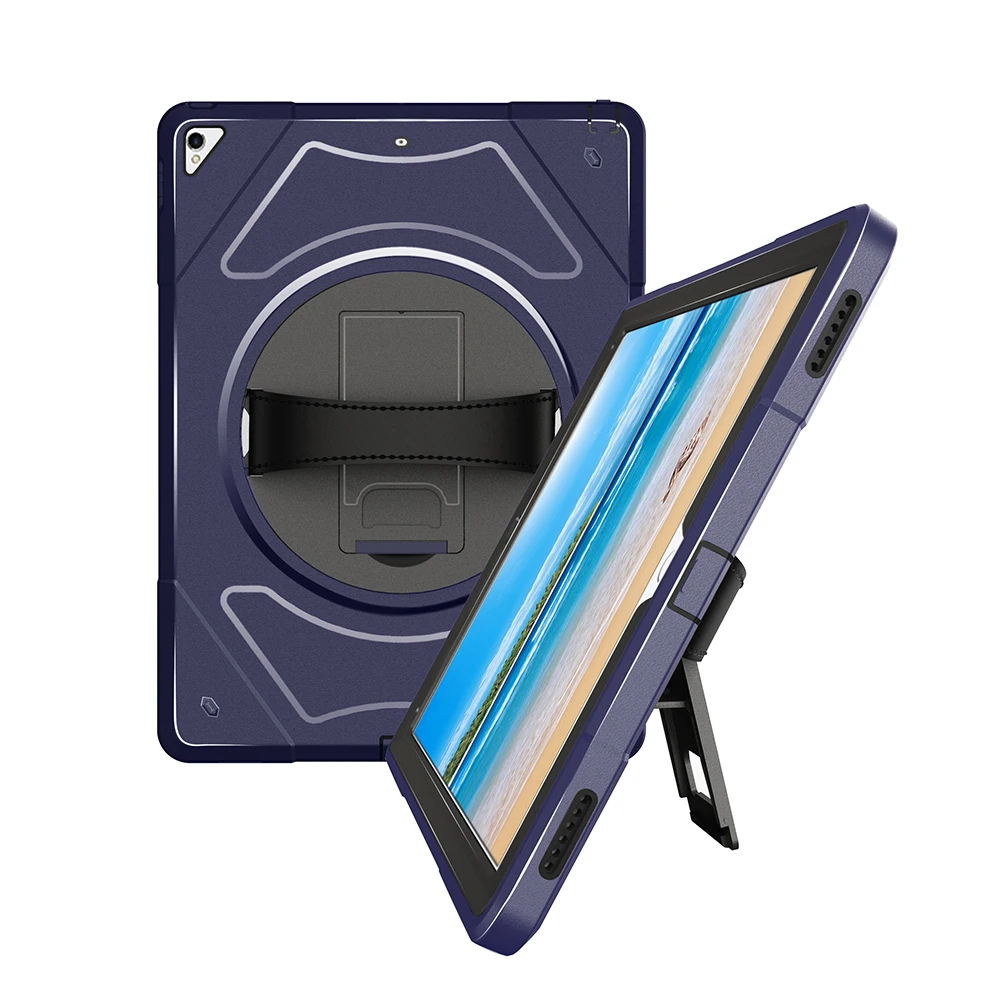 Чехол для Apple iPad Pro 12,9 дюймов чехол с кожаным ремешком на руку аксессуары для защиты детей MTL01 - Цвет: dark blue