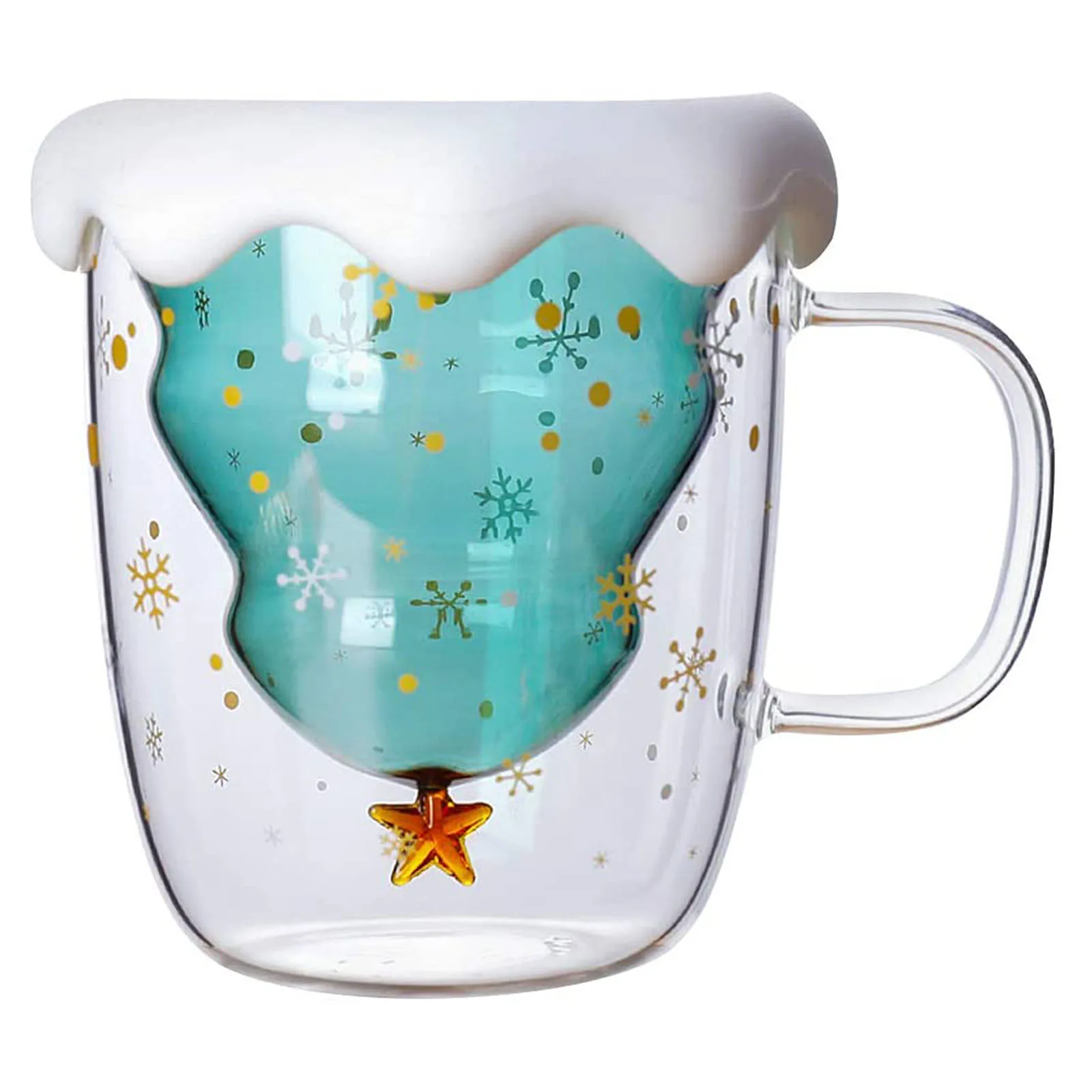 

Star Wish Cups Holder Glass Cups Christmas Tumbler Cover Mug Double layer Valentine's Day Christmas Gift Thanksgiving Coffee cup