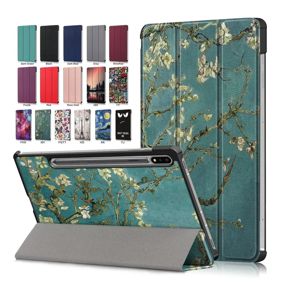 Tablet Folio Smart Leather Flip Case for Samsung Galaxy S7 FE 5G 2021 Book Cover SM-T736 T970 Coque S 7 Plus 12.4 Funda | Компьютеры и