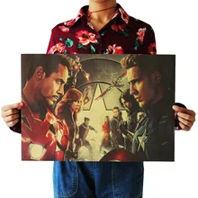 [B451] Американский капитан Ностальгический ретро плакат из крафт-бумаги экран для помещений кафе декоративная живопись