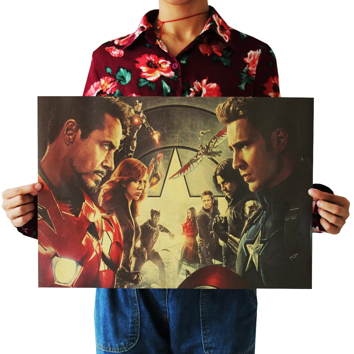

[B451] America Captain Nostalgic Retro Kraftpaper Poster Indoor Bar Cafe Decorative Painting