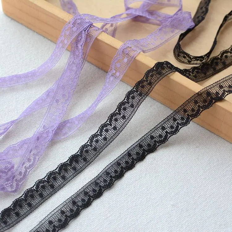 

Latest Dot Lace Ribbon Black Purple Lace Fabric Applique Wedding Dress Sewing Accessories Trimmings For Clothing dentelle EJ3