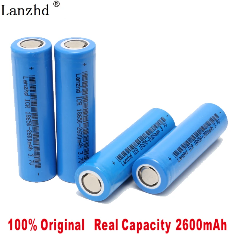

1-8pcs 18650 battery lithium 3.7V ICR18650 2600mAh Li lon 18650 Rechargeable Batteries Li-lon 26F