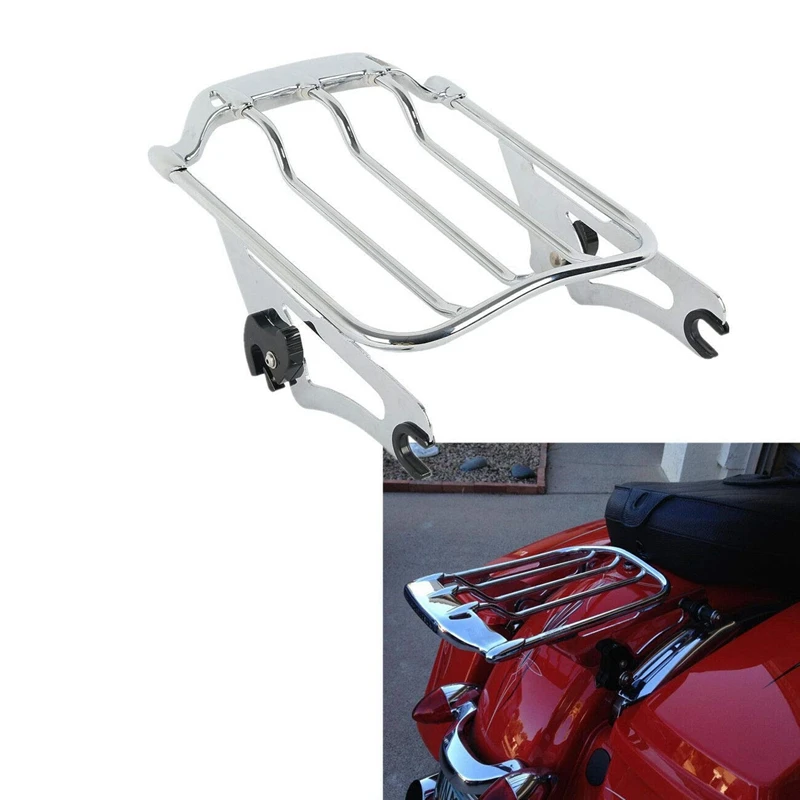 Багажная стойка Съемная двухслойная стойка с воздушным крылом для Harley Touring модели Street Road King Glide 2009- FLHR FLHX FLTR Ultra Cla