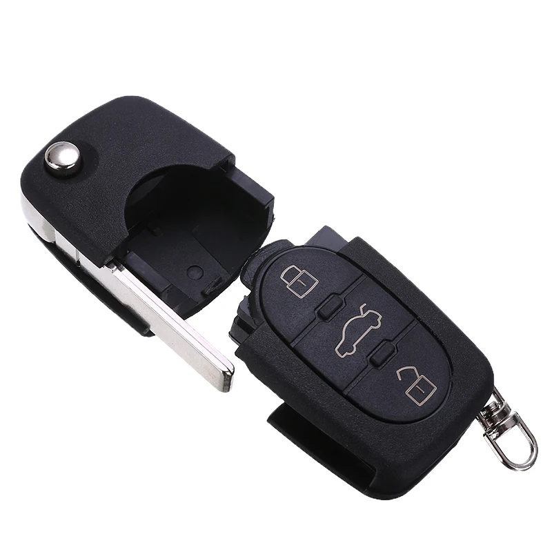 1pcs Car Key Blade Cover 3 Button Remote Key Fob Shell Case HAA Key Blade Fit For Audi A2 A3 A4 A6 A8 TT