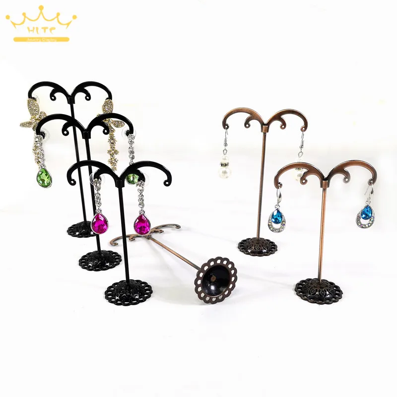 3Pcs/Set Metal Jewelry Organizer Holder Rack Black Antique M-Shape Earring Stud Bracelet Organizer Ornament Hanger Stand Holder