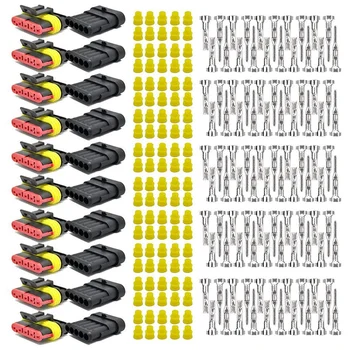 

10 Sets of 5Pin Waterproof Wire Connector Terminals Waterproof Wire Connector Car Terminal Kit Male Plug