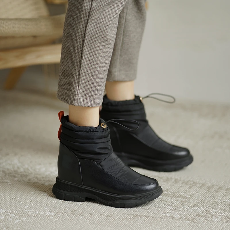 

Fanyuan Keep Warm boots New Women Snow Boots Women Half Short Boots Flat Winter Warm Shoes Fashion Plush Fur Footwear Size 32-43