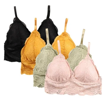 

Women's Intimates Bralette Sexy Lingerie Seamless Deep V Lace Bra Wireless Thin Women Underwear Soft Push Up Bras Brasier Mujer
