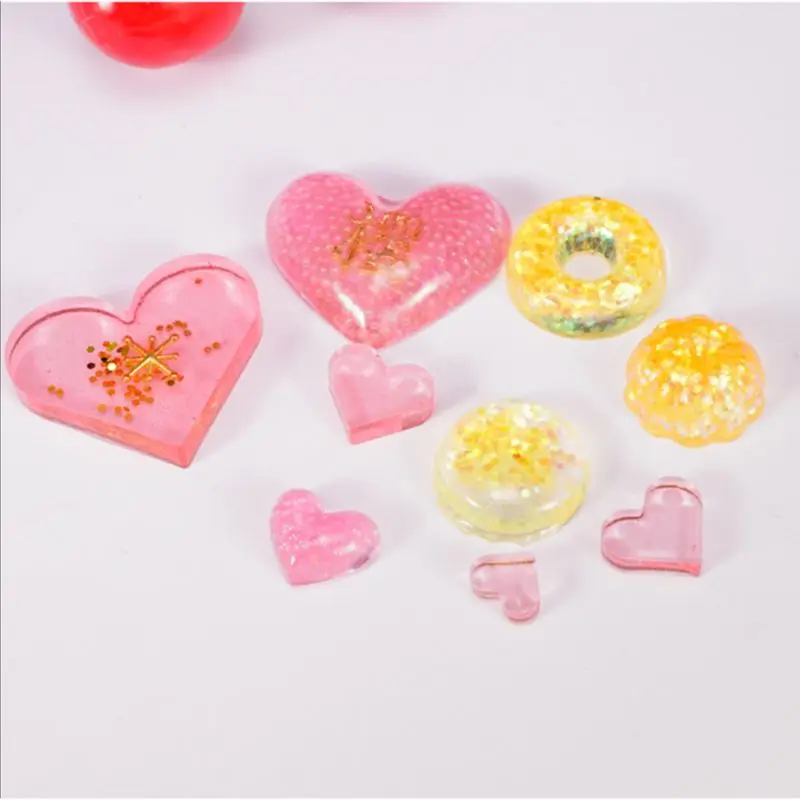 Jewelry DIY Crystal Epoxy Mold Heart Candy Heart-shaped Patch Gemstone Mould