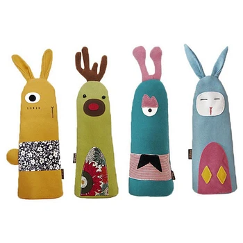 

4 Colors Lovely Pen Bag Premium Canvas Cartoon Creative Pen Case Multi-Function Pencil Pouch Stationery Case For Students