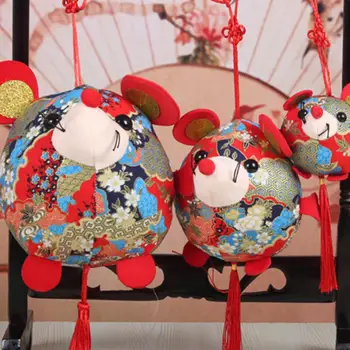 

Plush Pendant Chinese Zodiac Mouse Animal Stuffed Plush Pendant Home New Year Hanging Decor Festival Joys