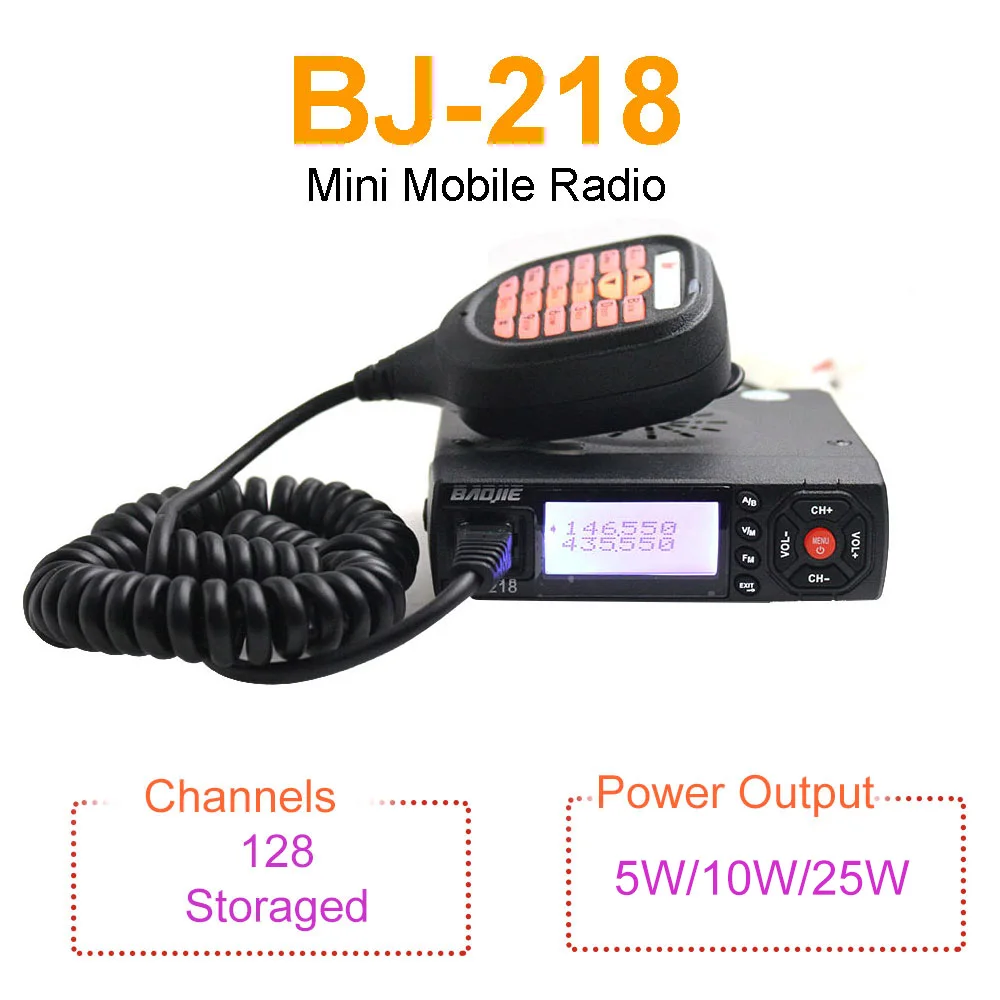 Baojie BJ-218 Mini Mobile Radio Car Radio FM Transceiver 25W VHF UHF BJ218 Vericle Car Ham Radio Dual Band Walkie Talkie Baojie BJ-218 Mini Mobile Radio Car Radio FM Transceiver 25W VHF UHF BJ218 Vericle Car Ham Radio Dual Band Walkie Talkie