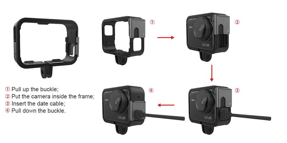 SJCAM SJ9 серия защитная рамка держатель пластиковая рамка с шлемом USB кабель для SJ9 Strike/sj9 Max 4K экшн-камеры