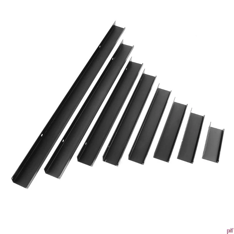 

Modern Kitchen Cabinets Long Hidden Dark Handle Aluminum Alloy Open Hole Drawer Edge Black Wardrobe Door Handle