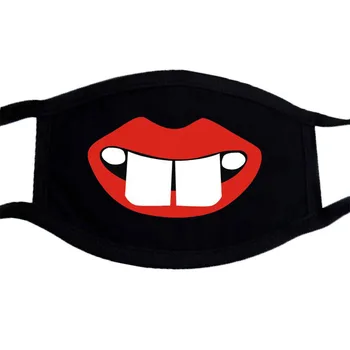 

Funny Expression Print Mask Black Bilayer Harajuku Winter Warm Mouth Muffle Face Mask Unisex Washable Dust Prioof Masks
