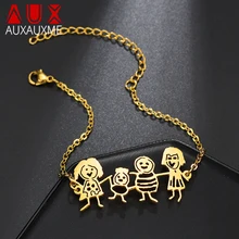 Auxauxme Индивидуальные детские Рисование браслет из нержавеющей стали ребенок искусство персонализированные пользовательские имя браслеты Рождественский подарок для детей