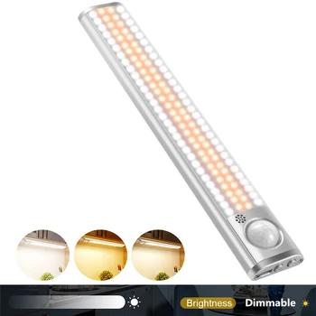 

Dimmable Motion Sensor Night Lights 80 120 160 LED Light Rechargeable Under Cabinet Lights for Bedroom Kitchen Closet BackLight