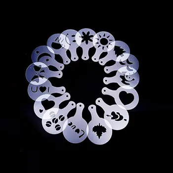 

16Pcs Coffee Mold Milk Molds Artistic Molds Fancy Coffee Tools Flower Pattern Mold Printing Foam Thickened