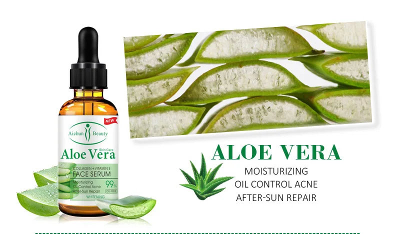 Aloe Vera Aichun Сыворотка для лица, алоэ, морковь, яйца улитки, сыворотка, увлажнение, плотный массаж, масло, эссенция для лица, уход за кожей для женщин, 30 мл - Вес нетто: Aloe Vera