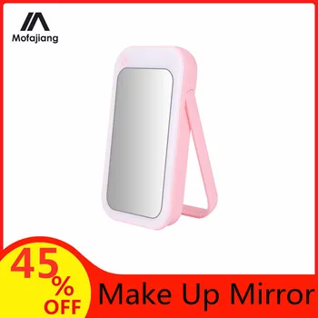

Make Up Mirror With Light Led Vanity Mirror with power bank Portable Foldable Cosmetic Mirror Wireless USB Charging For Woman