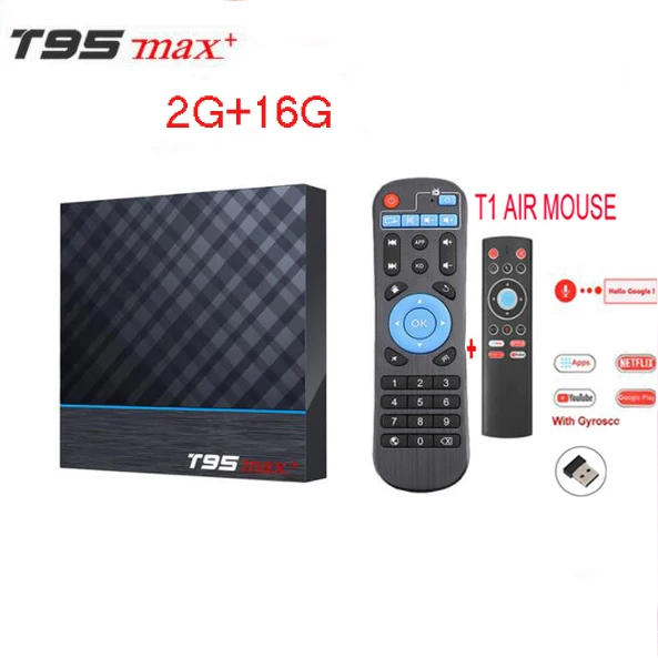 T95 MAX Plus Android BOX 9,0 Amlogic S905X3 2g 16g 2,4g wifi USB 3,0 HDR 3D 8K ТВ-приставка - Цвет: 2G 16G T1