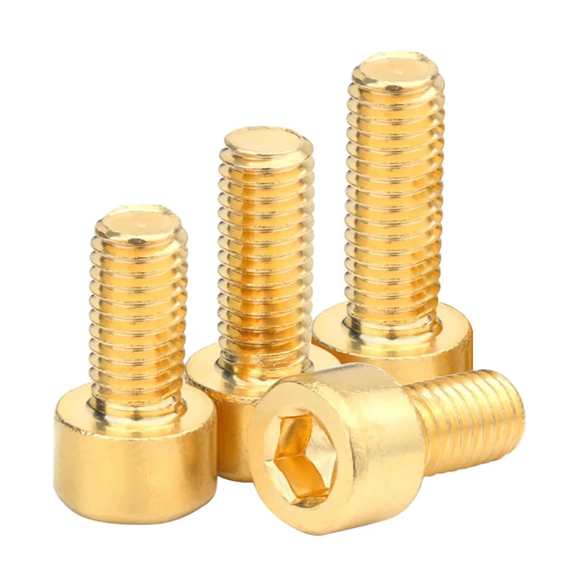 Pure Brass Hex Hexagon Socket Cap Head Screws [ M2 M2.5 M3 M4 M5 M6 M8 M10 M12 ] Allen Copper Machine Bolts Cup Head C006 DIN912