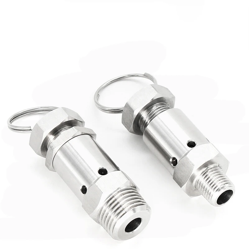 Фото 1/4" 1/2" Stainless Steel 304 Sanitary Adjustable Air Release Pressure Relief Safety Valve Exhaust Homebrew Compressor |