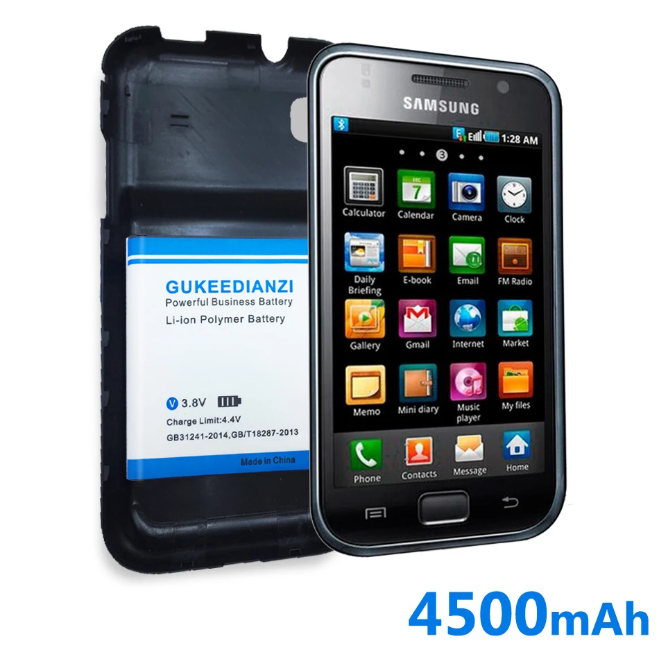 GUKEEDIANZI аккумулятор высокой емкости I9000/EB575152LU 4500 мАч для samsung Galaxy S GT I9000 батареи+ Бесплатные задние крышки