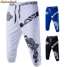 HuLooXuJi мужские короткие штаны модные летние хип-хоп печатные джоггеры укороченные брюки мужские укороченные брюки американские размеры: XS-L