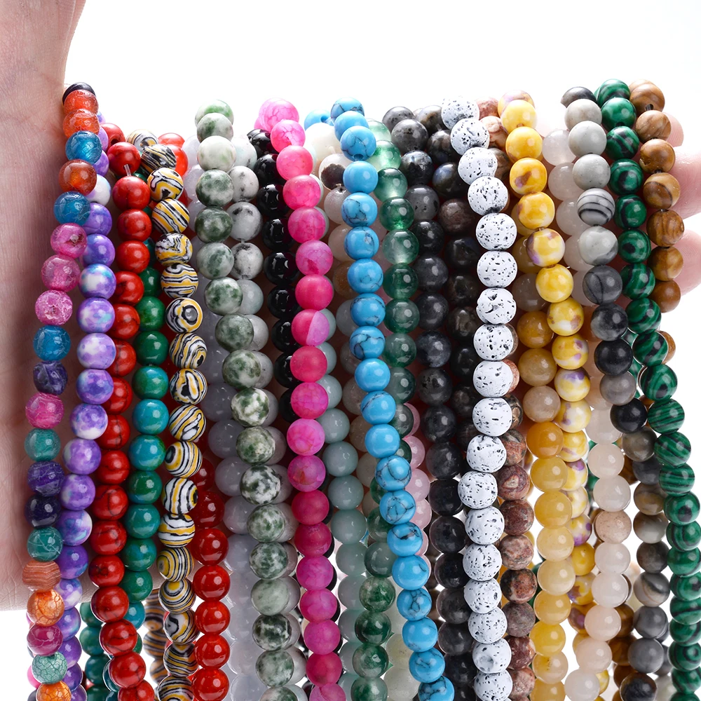 45 Styles Natural Stone Beads Crystal Agates Aventurine Amazonite Loose for Jewelry Making DIY Bracelet Necklace 4-12mm | Украшения и