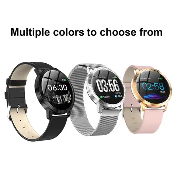 

CF18 1.22 Inch Smart Watch Waterproof IP67 Blood Pressure Monitoring Metal Strap Multi Sport Modes Smart Watch Women Band