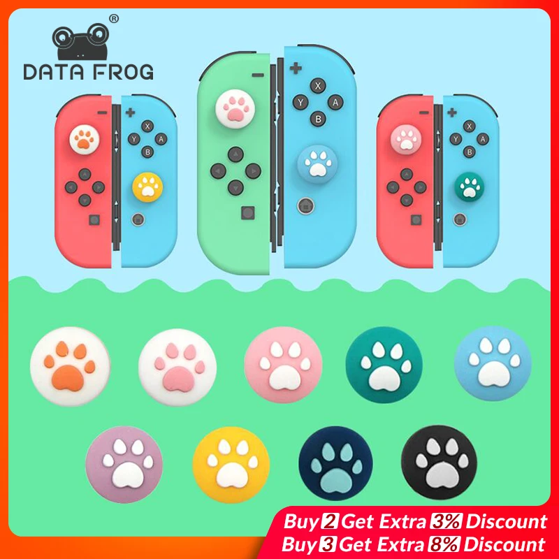 

4pcs Cat Paw Anti-Slip Silicone Thumb Stick Grips Caps Case For Nintend Switch/Lite Joy-Con Controller Analog Joystick Cover