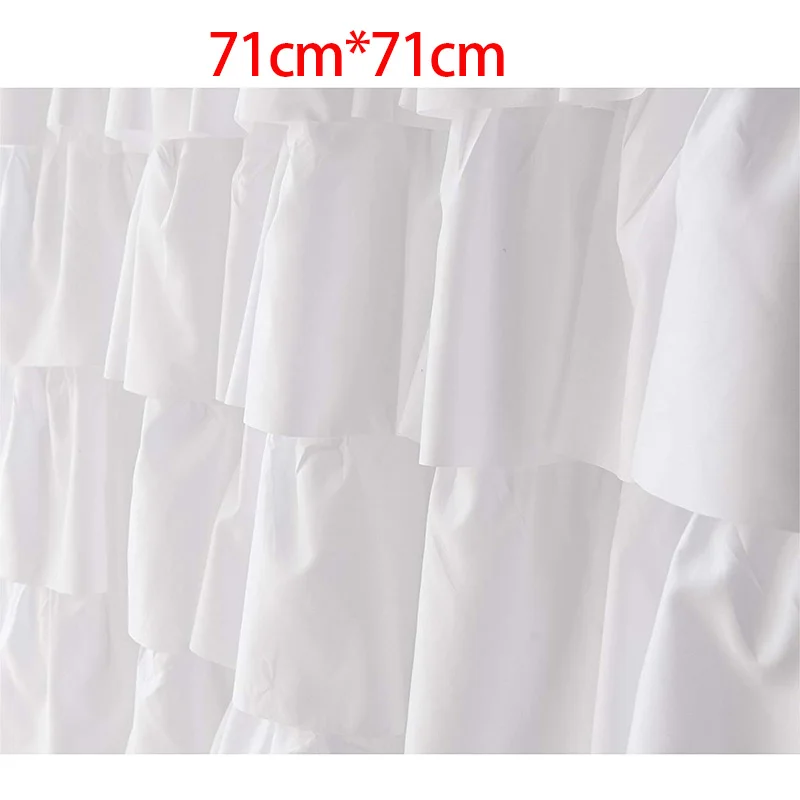 Ruffle Shower Curtain Home Decor Soft Polyester, Decorative Bathroom Accessories Great for Showers and Bathtubs White,71 inch X