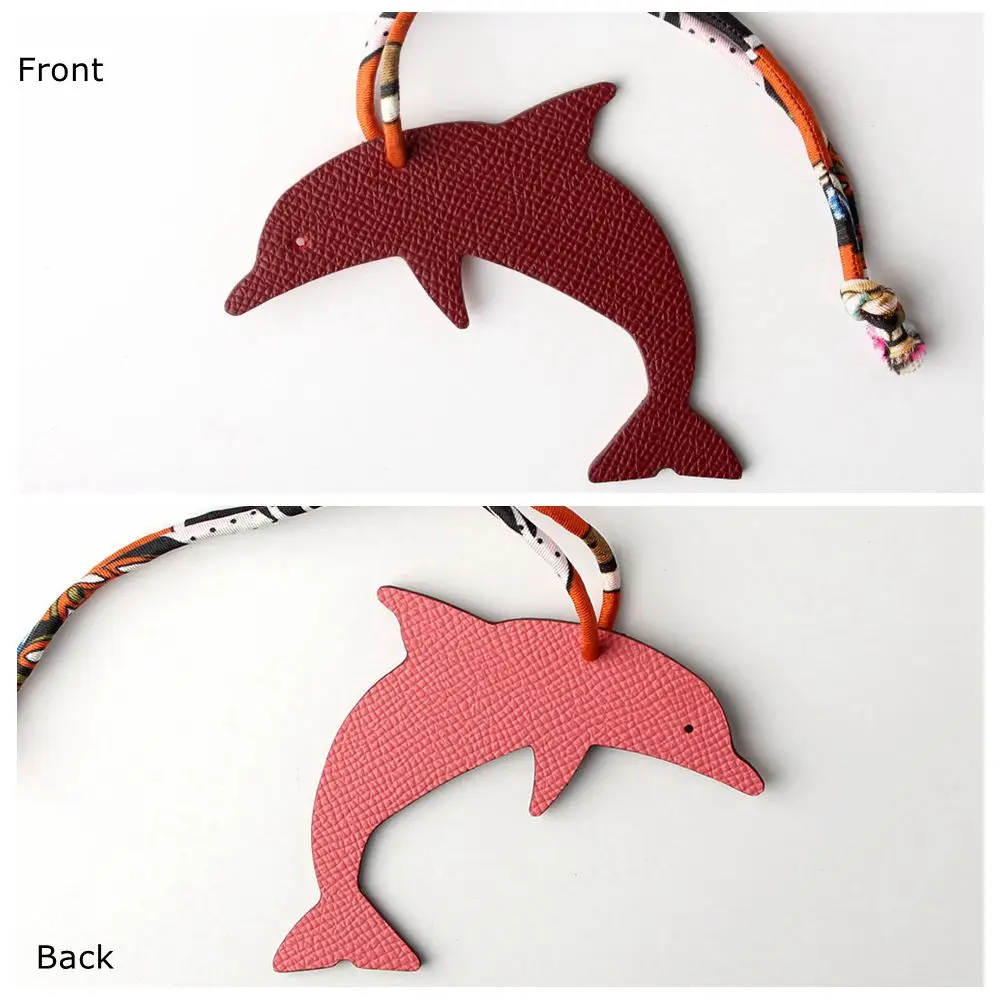 DOLPHIN OXBLOOD PINK Известный бренд на заказ ручной работы из натуральной кожи брелок в виде морского конька брелок для ключей женская сумка Подвески и кулоны, аксессуары - Цвет: DOLPHIN OXBLOOD PINK
