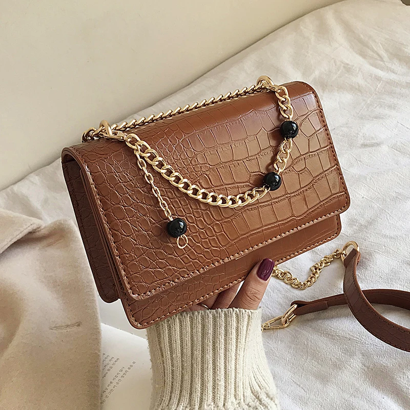

FANTASY Newest PU Leather Crocodile Print Cross-body Shoulder Messenger Bags For Women Trendy Rectangle Small Handbags Female Lu