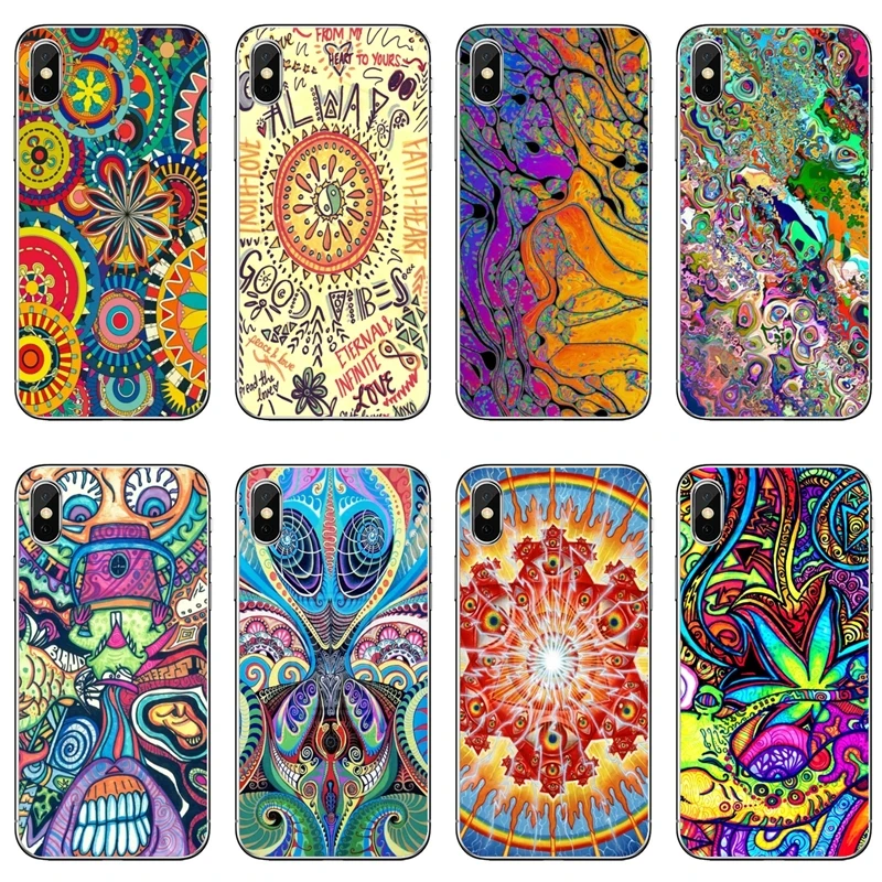 Colourful Psychedelic Trippy Accessories Phone Case For iPhone 12 Mini 11 Pro Max XS Max XR X 8 7 Plus 6 6S Plus 5 5S SE 2020 iphone 7 plus case