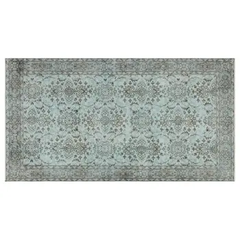 

Handmade Turquoise Vintage Overdyed Turkish Area Rug 113x210 Cm-3'8''X6'11''