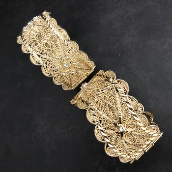 

Trendy Gold Color Bangles For Women Luxury French Jewelry Flower Bracelets Girl Party Ornament Bridal Bracelets Bangles Design