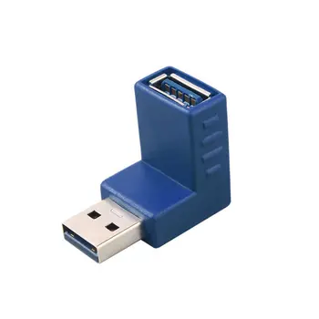

Blue Durable Fully Molded Design Right Angle USB 3.0 Type A Male to Female Plug Connector Adapter Converter 33 x 27 x 17mm
