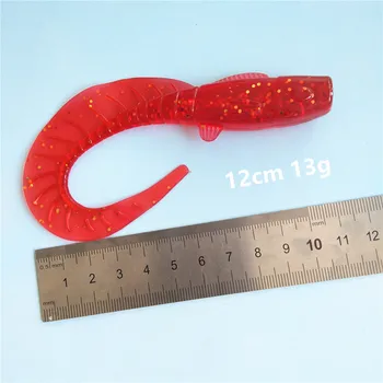 

20pcs 12cm 13g Worm Soft Bait Jig Wobbler Artificia Rubber Bass Fishing Lure Long Tail Swimbait