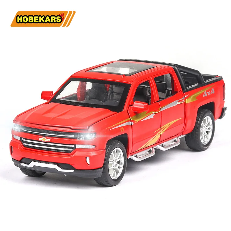 Литьевая модель автомобиля Chevrolet Silverado грузовик 1:32 имитация металлического