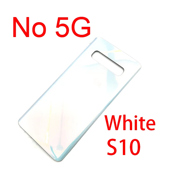 S10 (No 5G) White 5 шт./лот для samsung Galaxy S10/S10 Plus/S10e Задняя крышка батареи Стекло - Цвет: S10 (No 5G) White