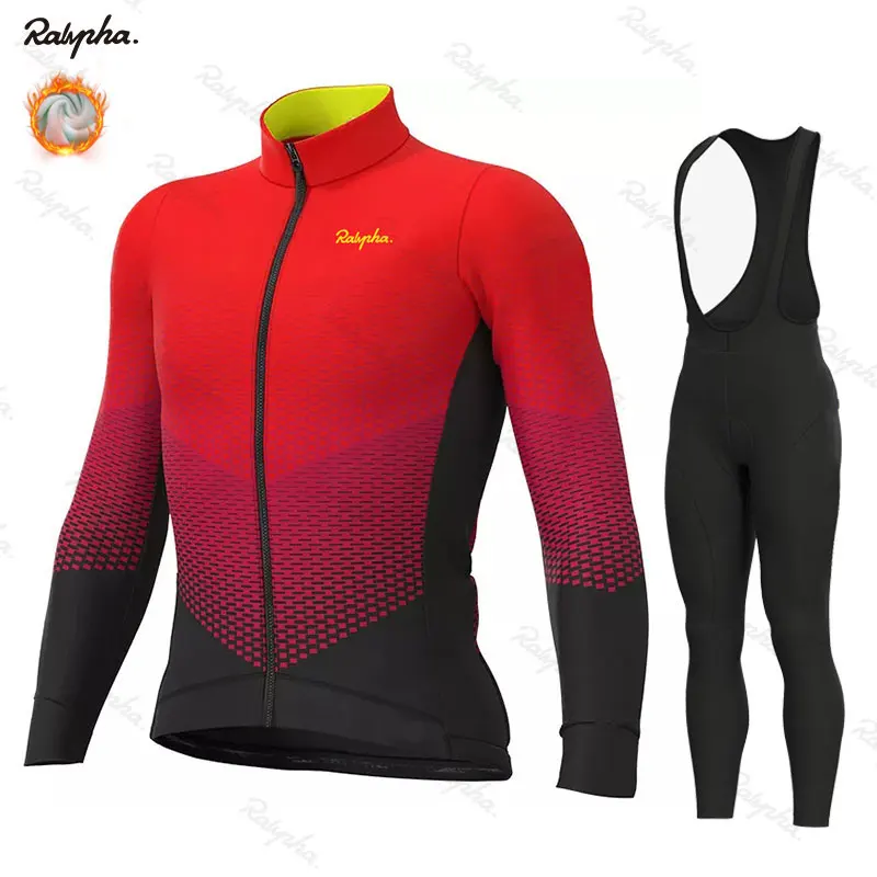 

Raphaing Cycling Jersey Set 2020 Pro Team Winter Fleece Cycling Clothing MTB Cycling Bib Pants Set Ropa Ciclismo Triathlon