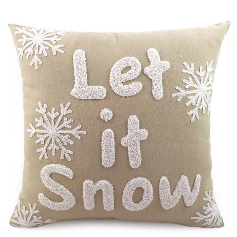 8 Christmas Patterns Pillow Case Cotton Embroidered Cushion Cover Festival Decor 634E - Цвет: 8