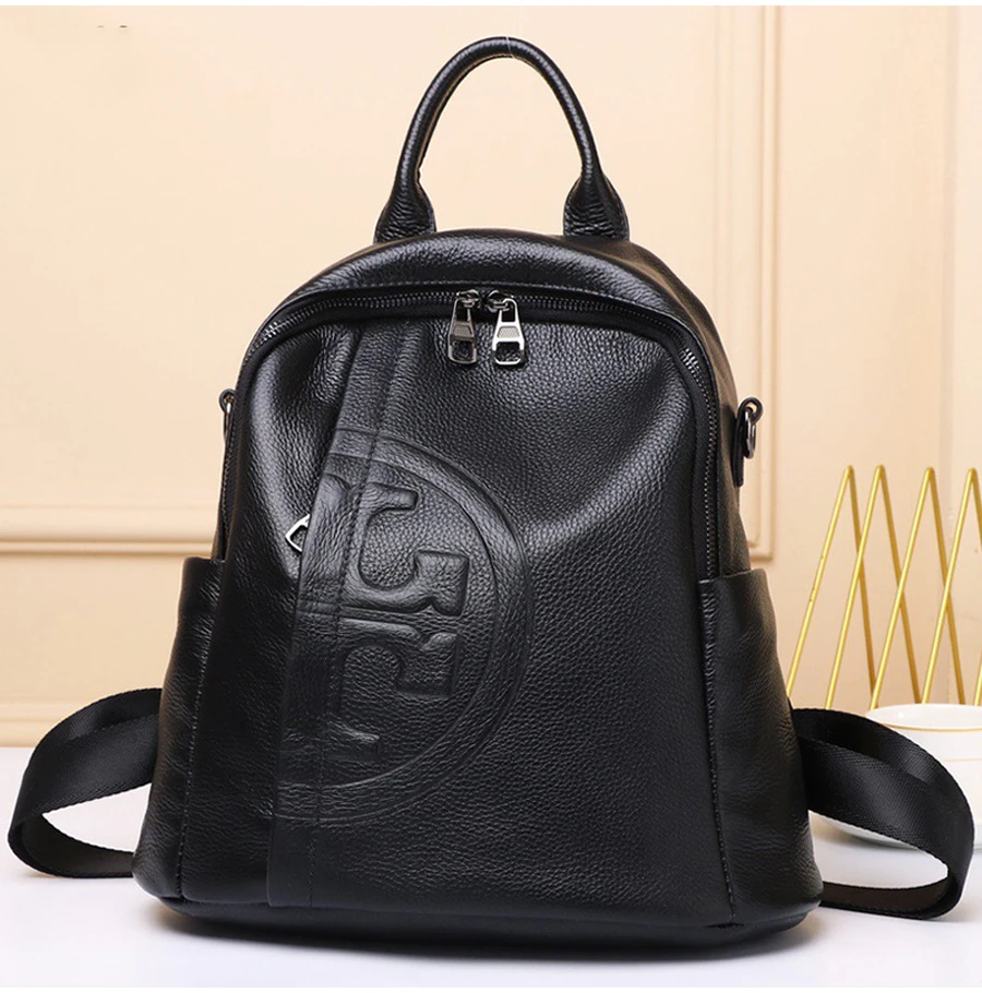 stylish backpacks for women 2022 Women Travel Leather Backpack Real Cowhide Backpack Female Bag Genuine Leather Bag Backpack Women's Small BLACK BACKPACK stylish backpacks for laptops