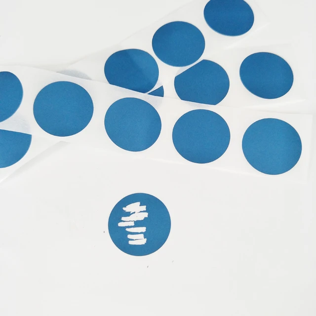 Blue 1 inch Round scratch off stickers